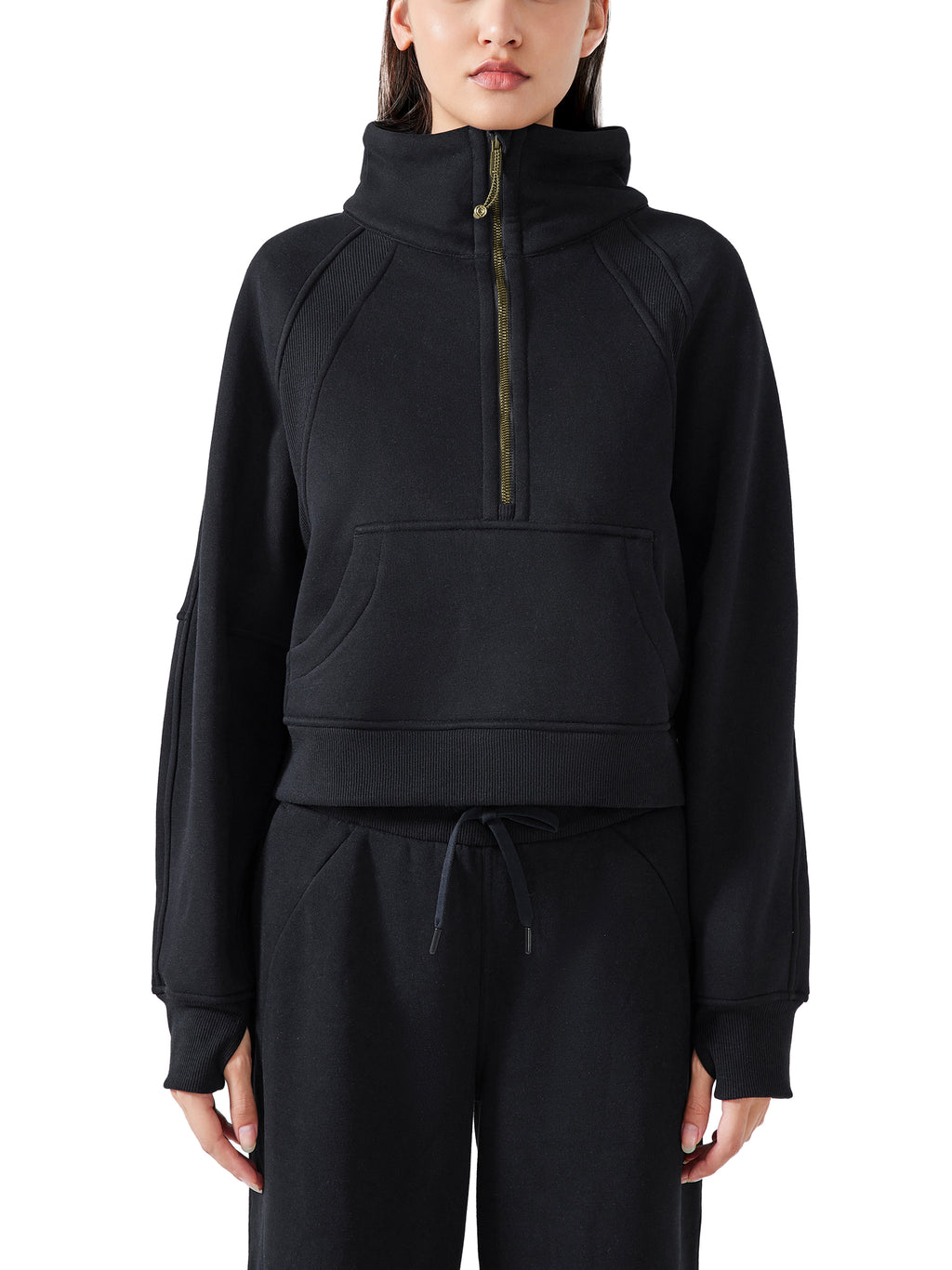 Girls Night Cropped Half-Zip Sweatshirt