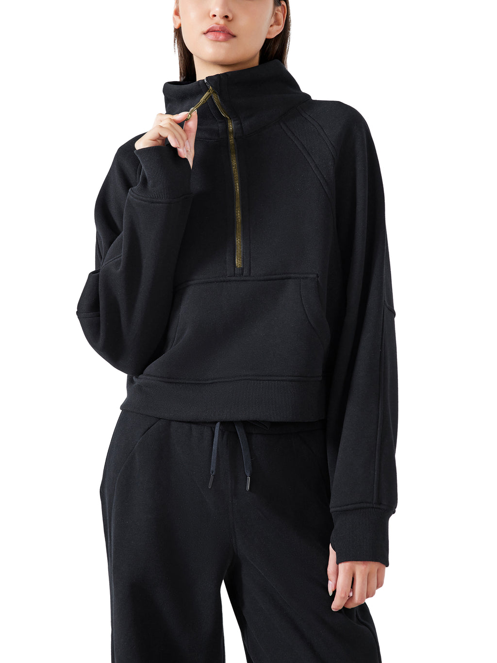 Girls Night Cropped Half-Zip Sweatshirt